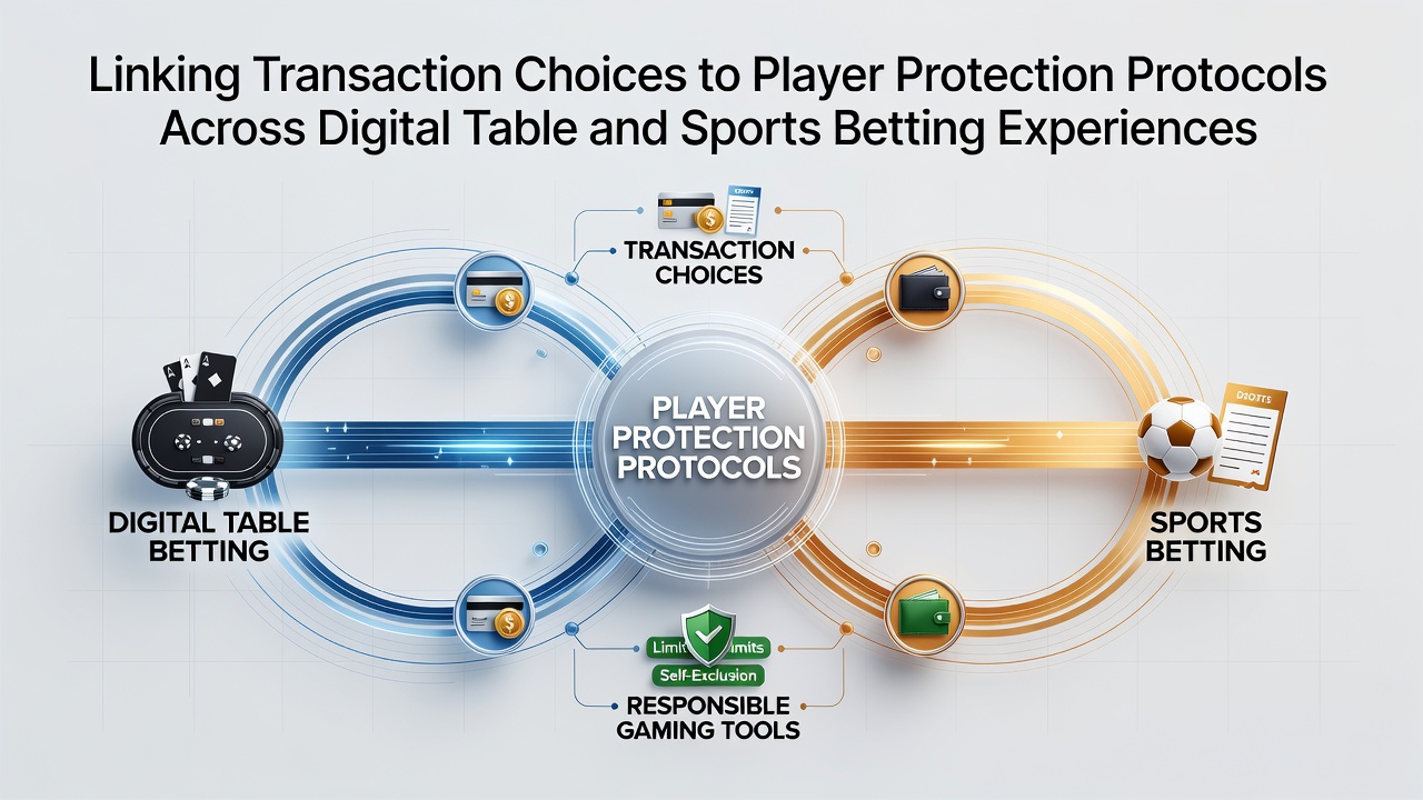 Digitale Schnittstelle zeigt Transaktionsauswahl mit integrierten Schutzprotokollen für Tischspiele und Sportwetten