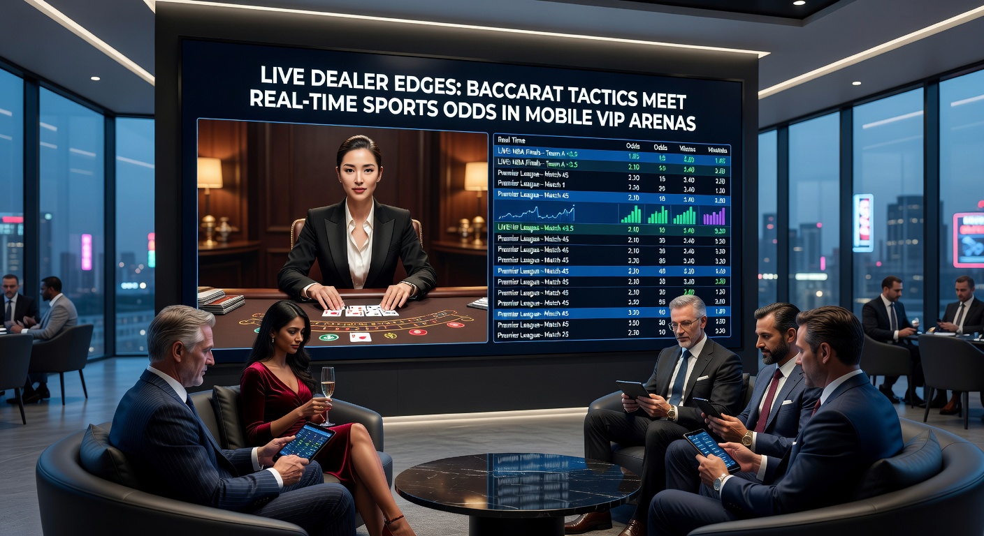 Mobilgerät mit Baccarat Live Dealer und überlagerten Sportwetten-Quoten in einer VIP-App