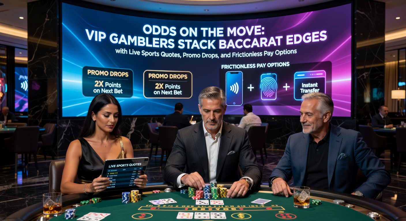 VIP-Spieler am Smartphone: Live-Baccarat-Tisch mit überlagerten Sportquoten und Promo-Benachrichtigungen
