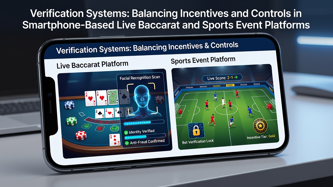 Smartphone showing verification interface for live baccarat and sports betting platforms